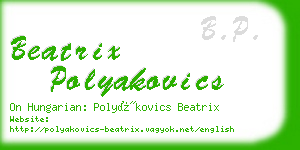 beatrix polyakovics business card